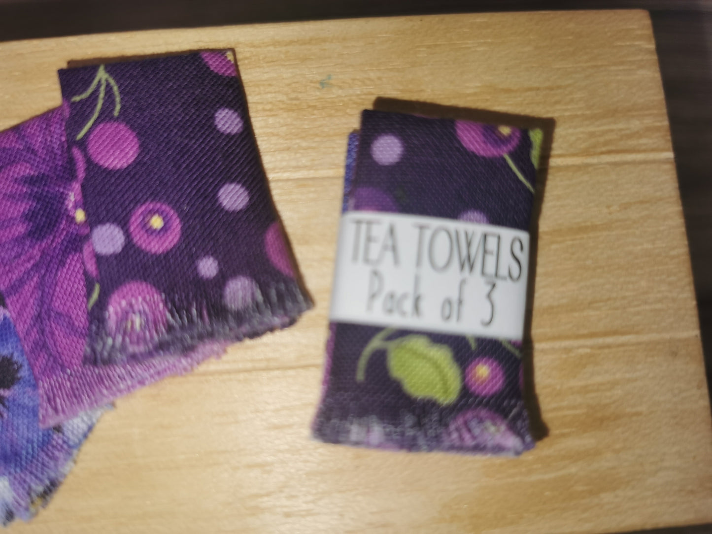 Tea Towels in Purple | 1:12th Scale | Handmade