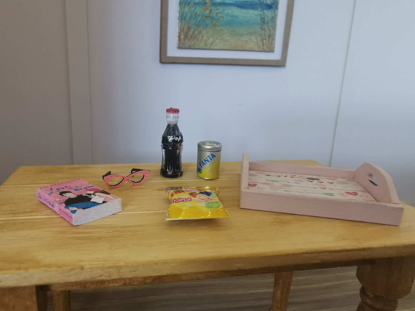 Reading Tray in Pink | 1:12th Scale | Handmade