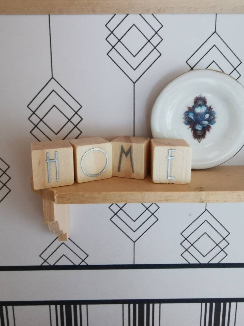 HOME Wooden Blocks | 1:12th Scale | Handmade - ZJ Miniatures