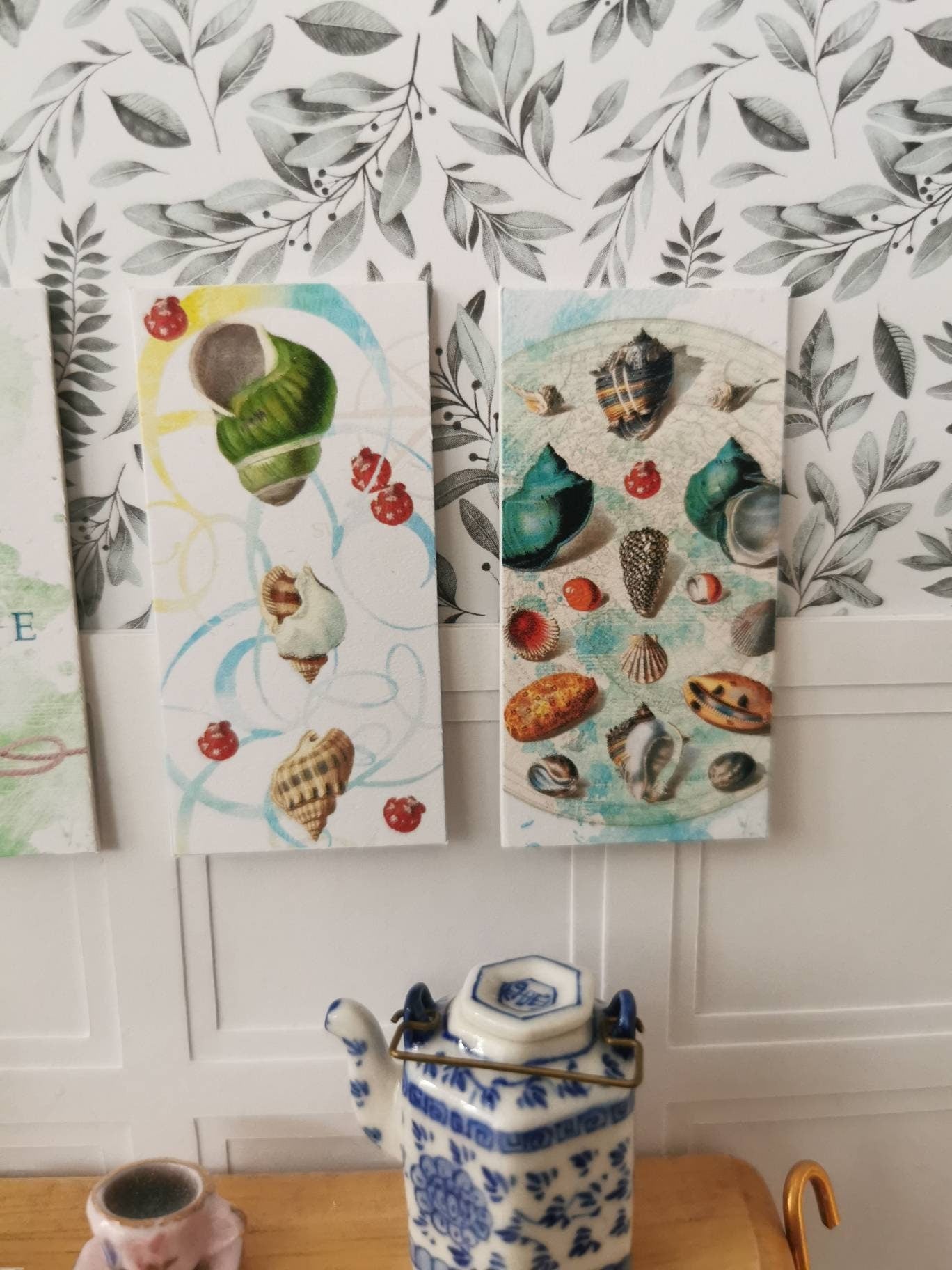 Beach Theme Wall Art Prints 1:12th Scale | Set of 4 | Handmade | BEACH3 - ZJ Miniatures