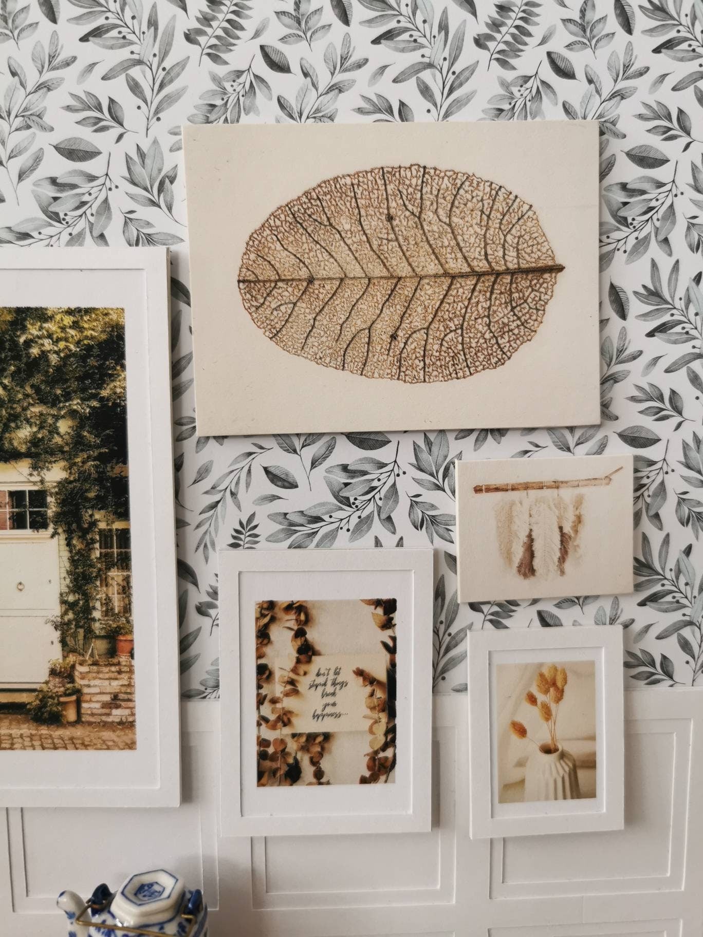 Mustard Wall Art Prints | Set of 9 | 1:12th Scale | Handmade - ZJ Miniatures