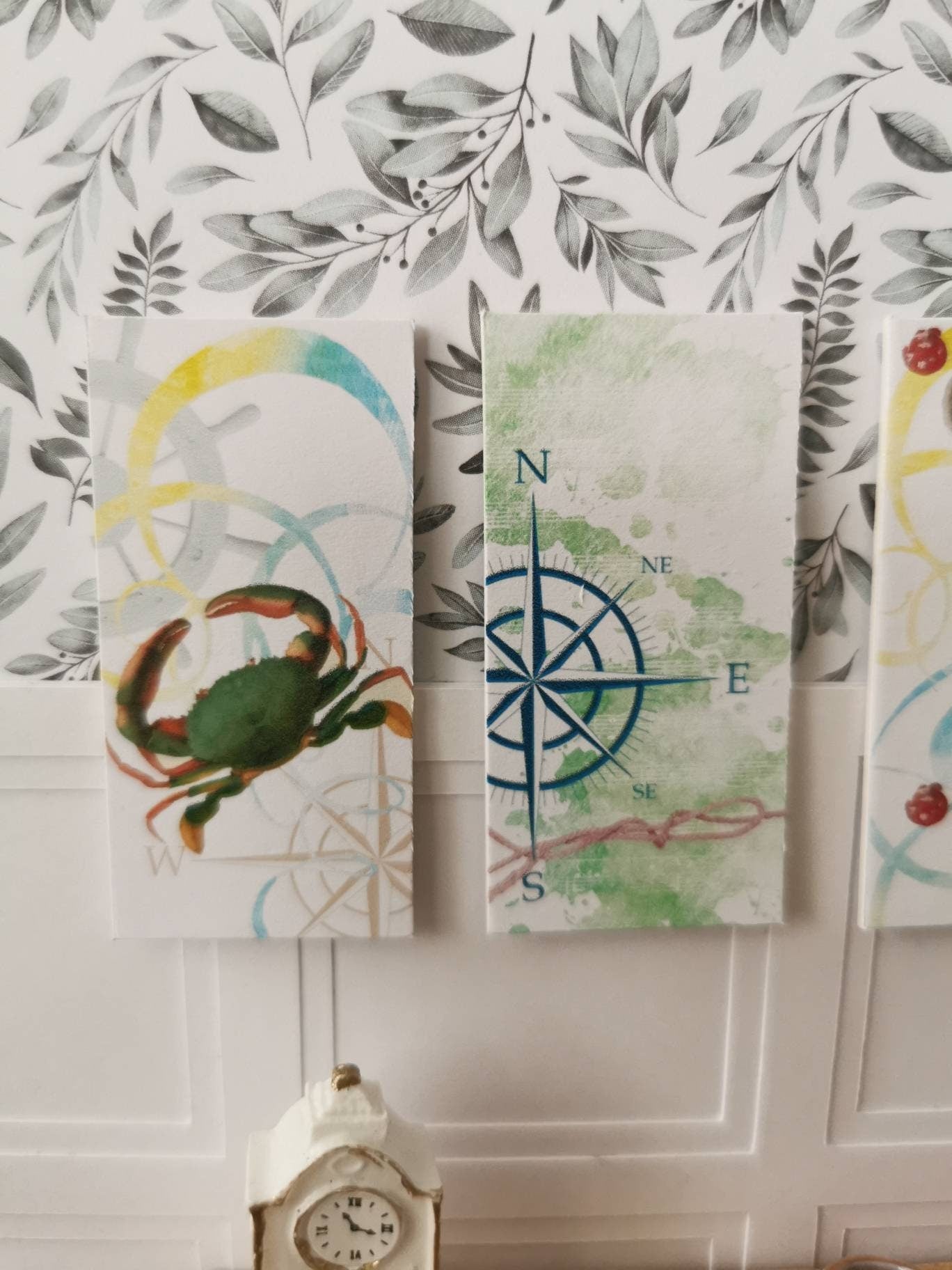 Beach Theme Wall Art Prints 1:12th Scale | Set of 4 | Handmade | BEACH3 - ZJ Miniatures