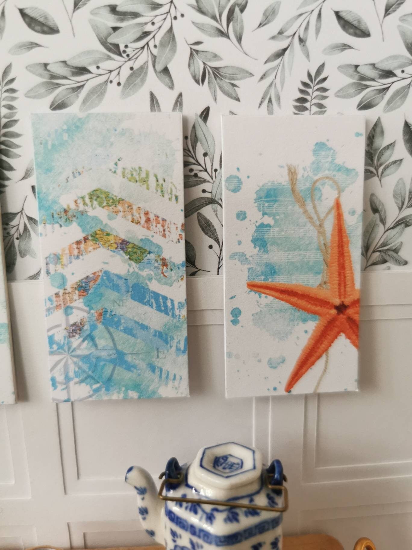 Beach Theme Wall Art Prints | Set of 4 | 1:12th Scale | Handmade | BEACH1 - ZJ Miniatures