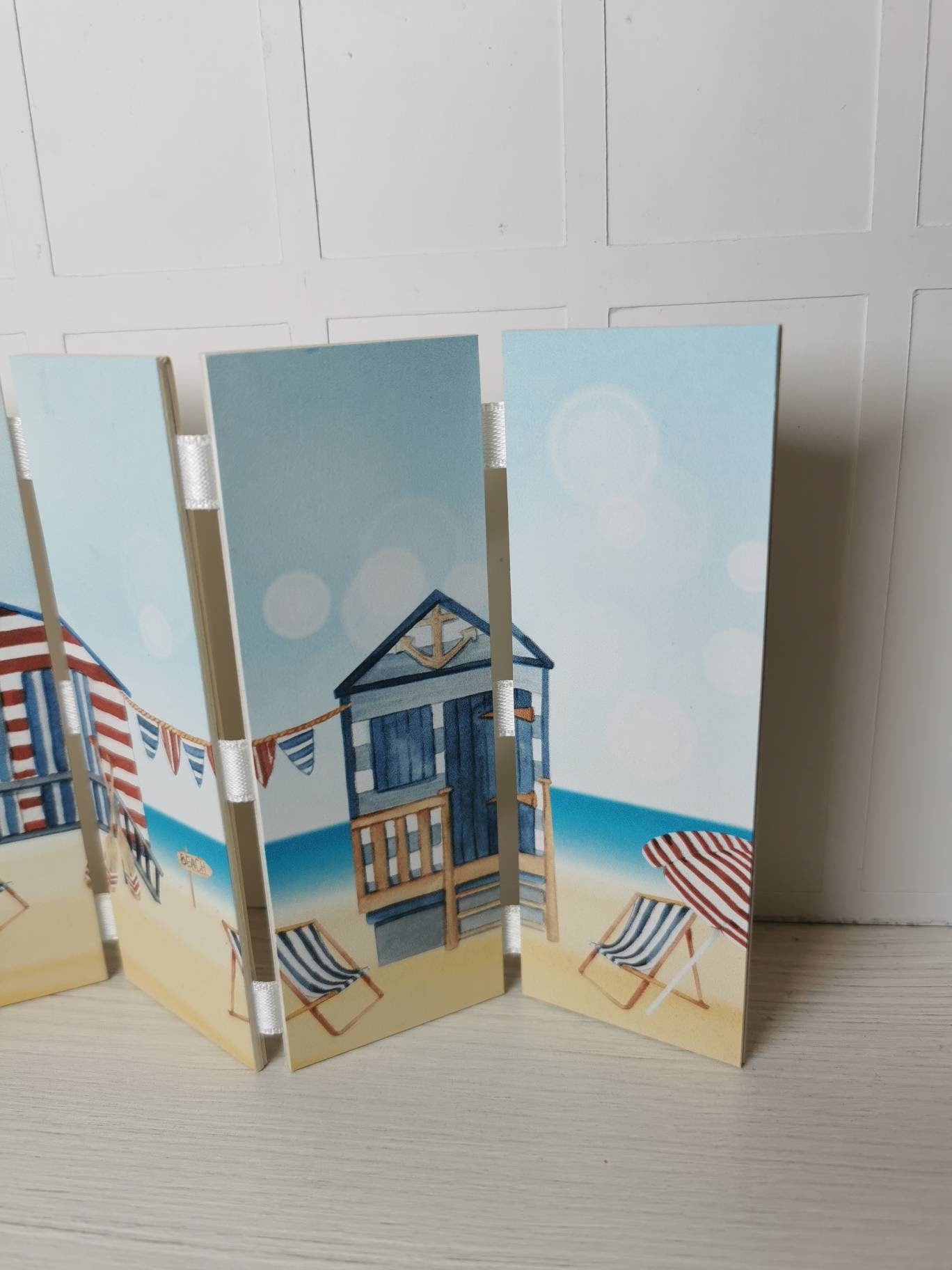 Seaside Hut Folding Screen | 1:12th Scale | Handmade - ZJ Miniatures