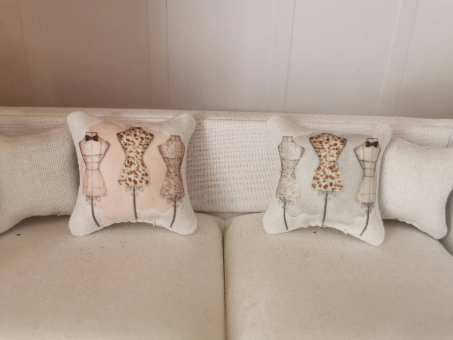 Mannequin Cushions | Set of 2 | 1:12th Scale | Handmade - ZJ Miniatures