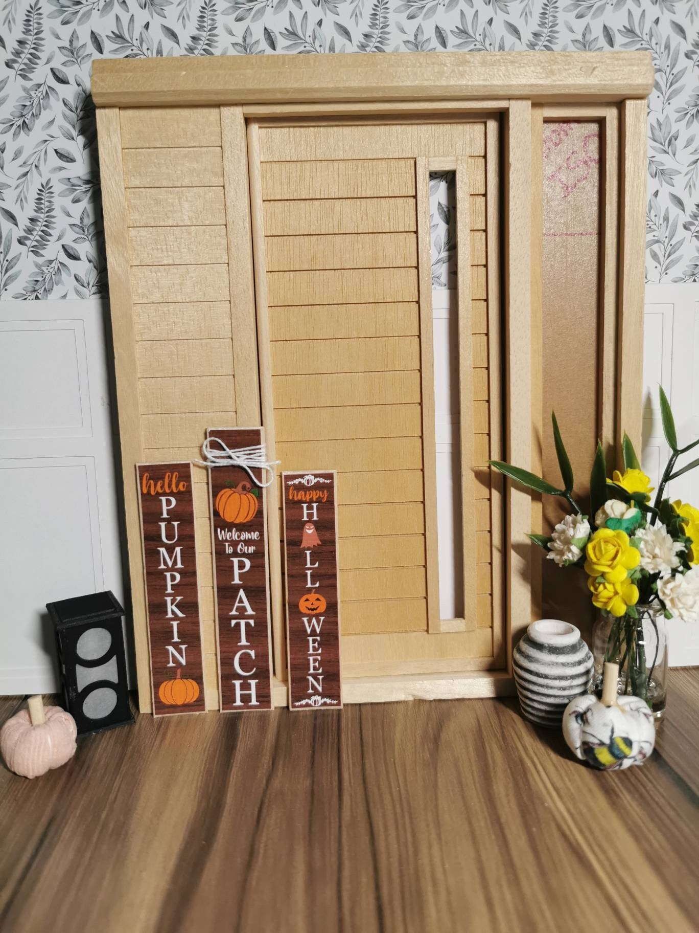 Fall Porch Sign | Set of 3 | 1:12th Scale | Handmade - ZJ Miniatures