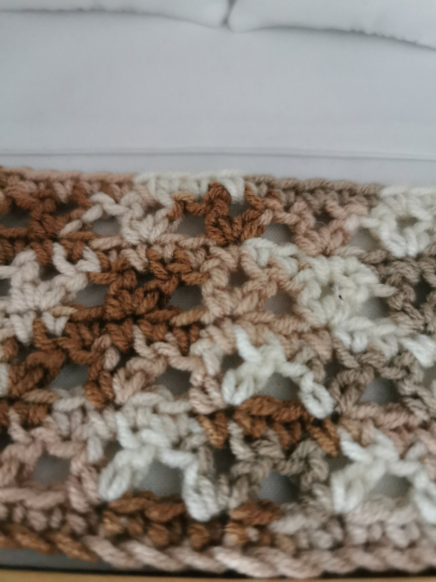 Brown Multi Runner | 1:12th Scale | Hand Crocheted - ZJ Miniatures