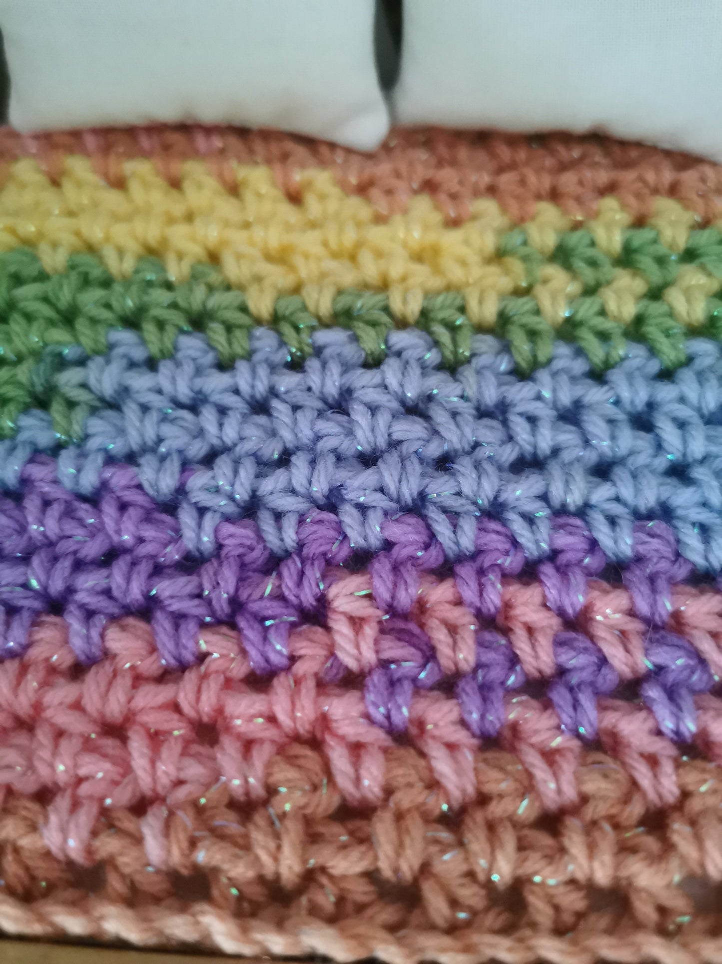 Rainbow Glitter Blanket | 1:12th Scale | Hand Crocheted - ZJ Miniatures