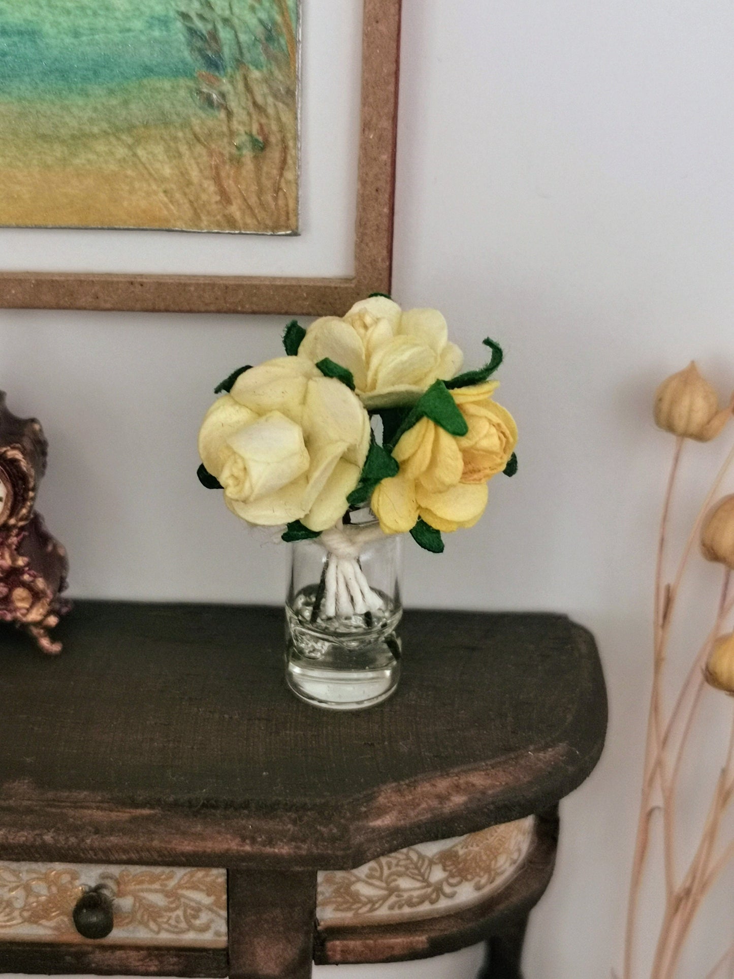 Yellow Mix Flower Jar | 1:12th Scale | Handmade - ZJ Miniatures