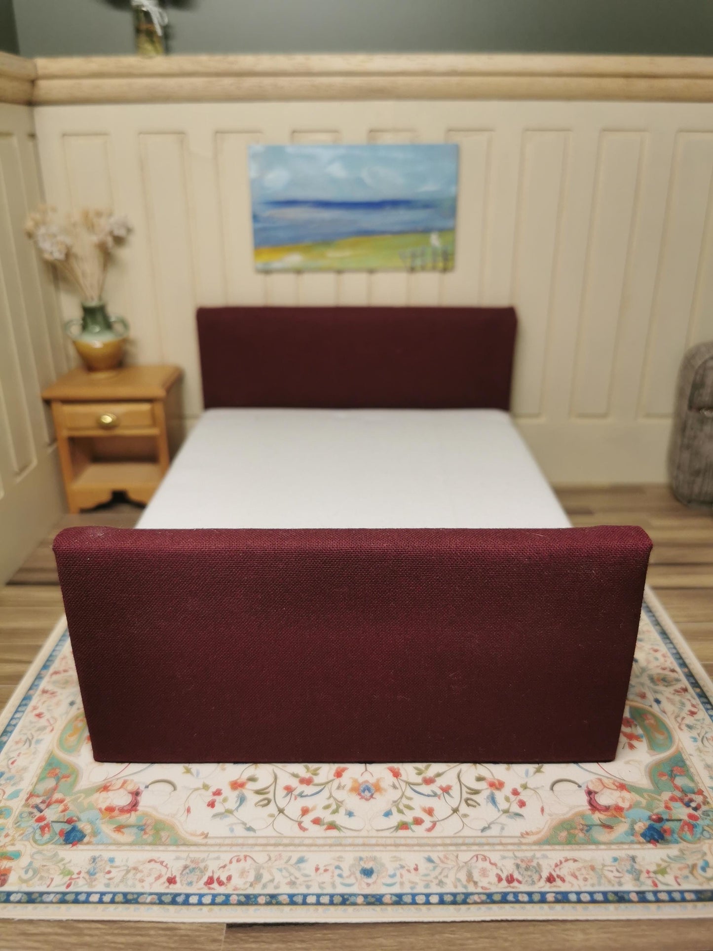 Dolls House Double Bed | 1:12th Scale | Handmade