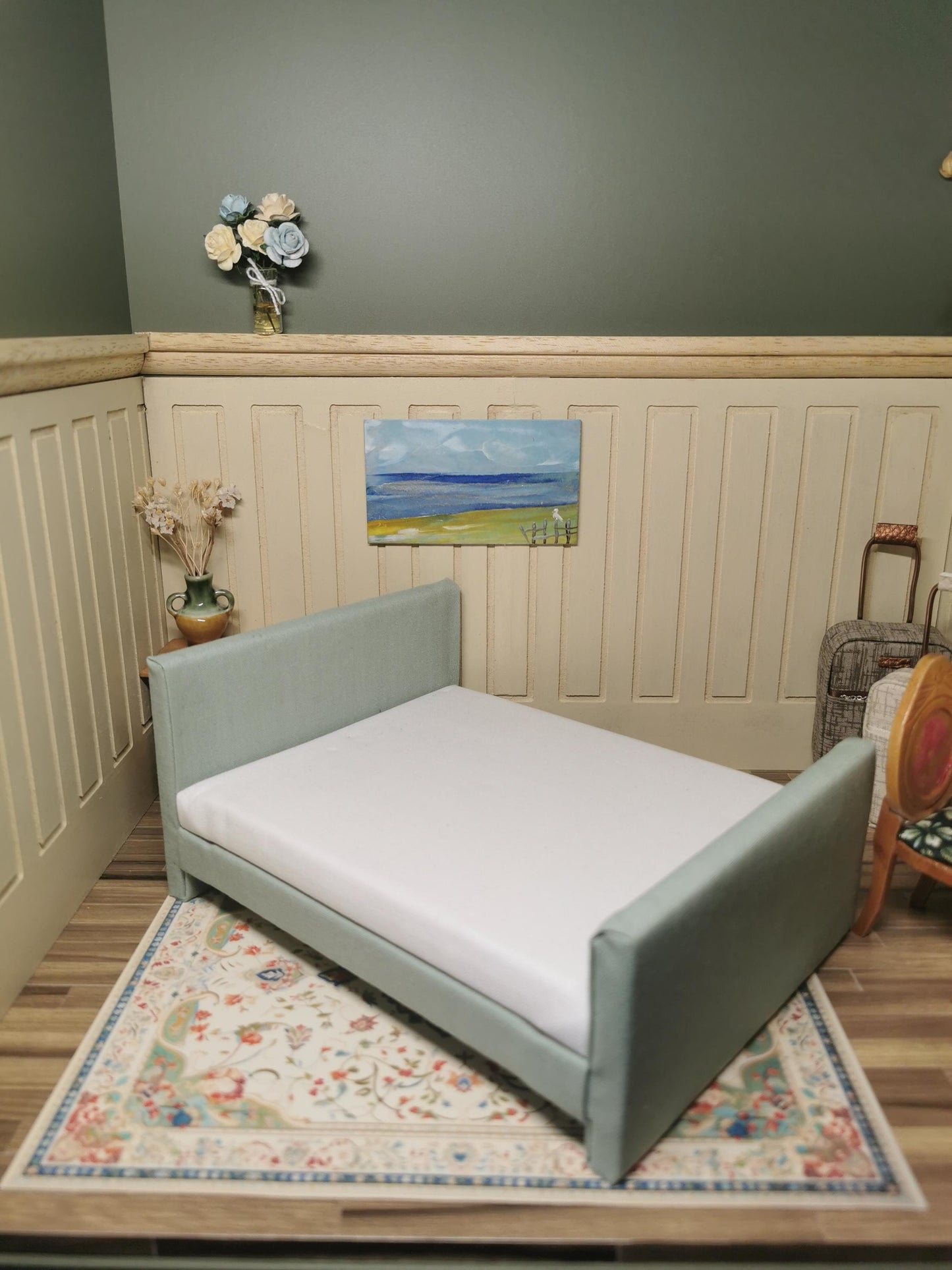Dolls House Double Bed | 1:12th Scale | Handmade