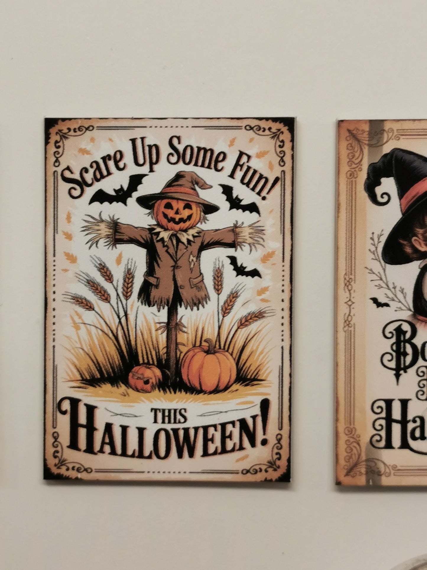 Dolls House Vintage Halloween Wall Art Prints | Set of 3 | 1:12th Scale | Handmade | HW2