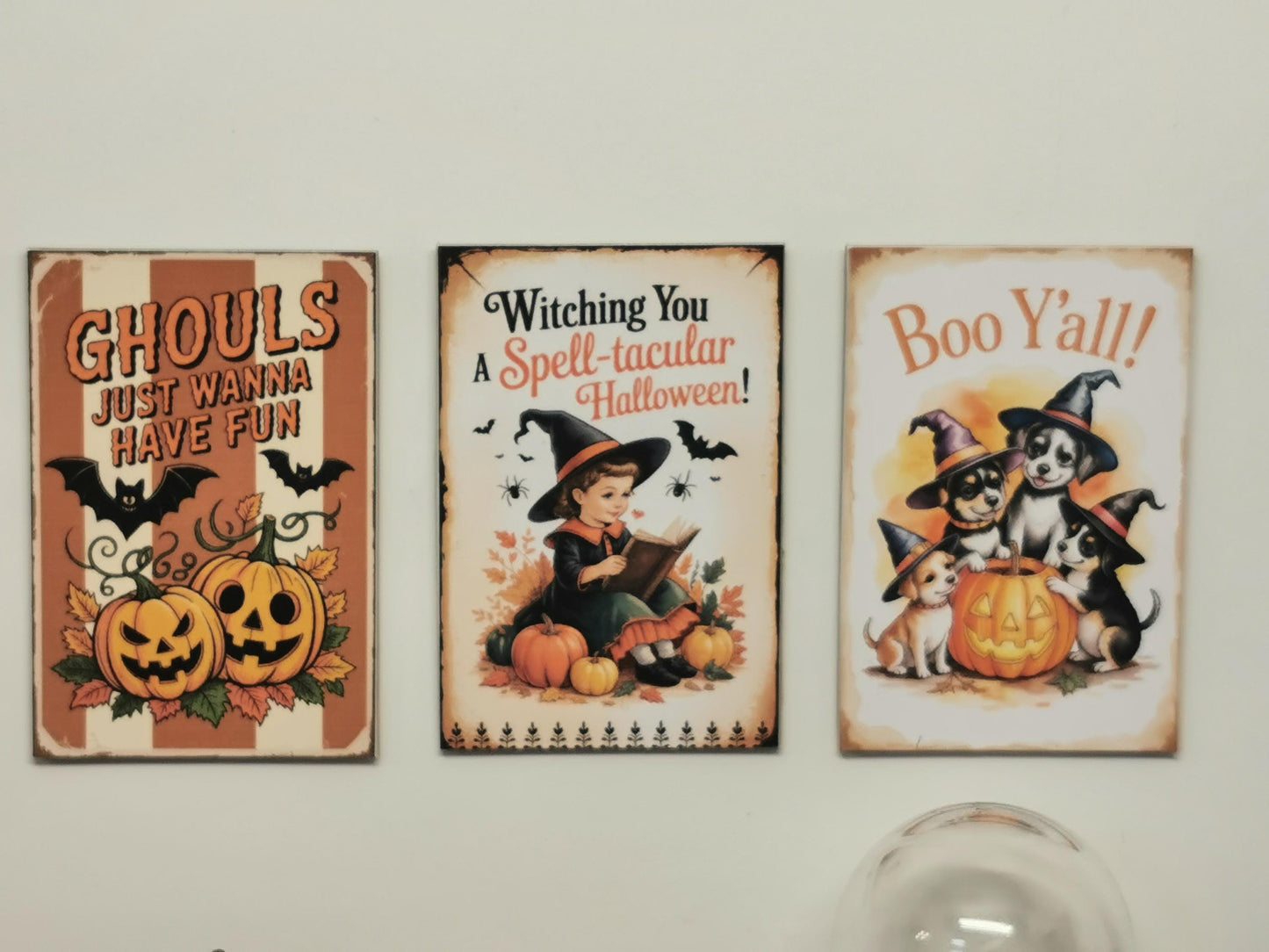 Dolls House Vintage Halloween Wall Art Prints | Set of 3 | 1:12th Scale | Handmade | HW3