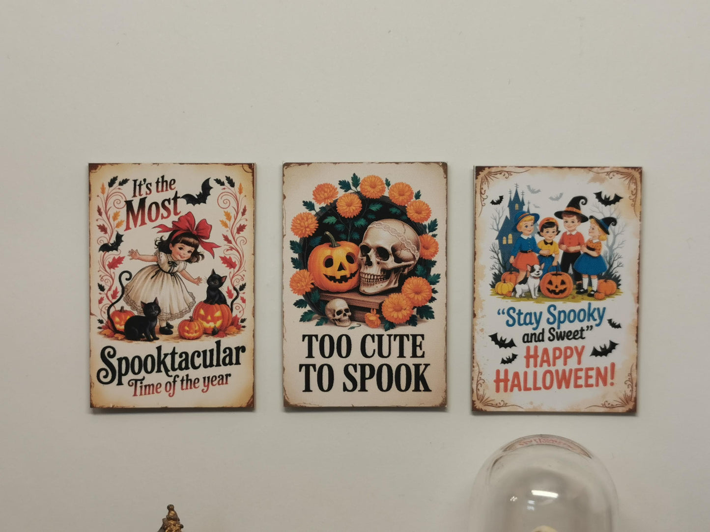 Dolls House Vintage Halloween Wall Art Prints | Set of 3 | 1:12th Scale | Handmade | HW5