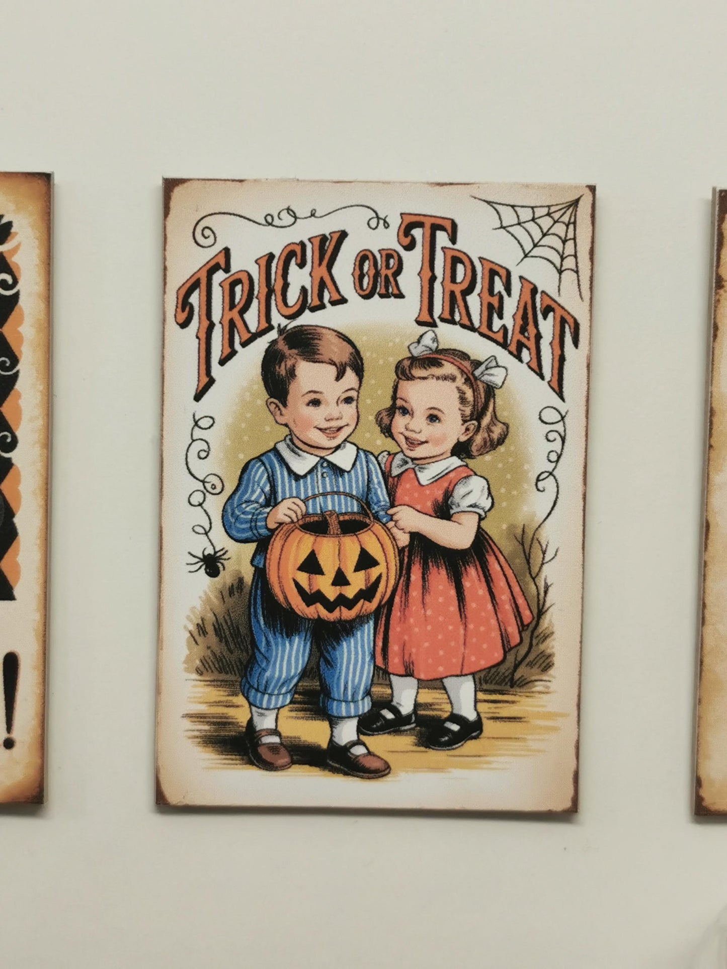 Dolls House Vintage Halloween Wall Art Prints | Set of 3 | 1:12th Scale | Handmade | HW4