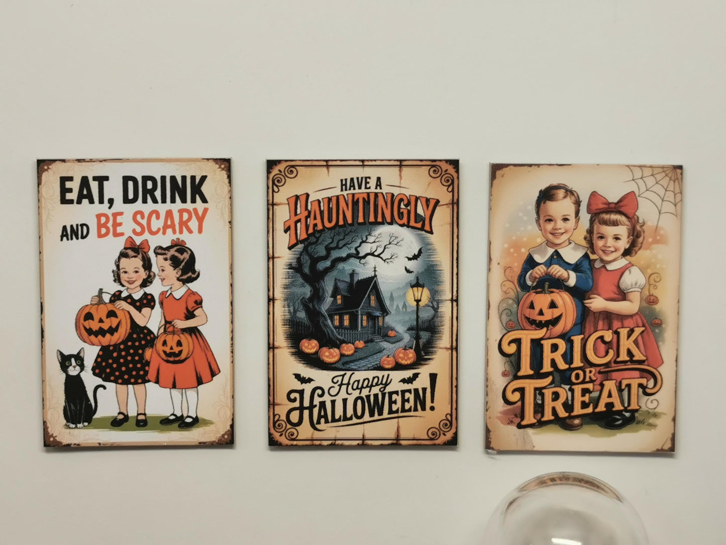 Dolls House Vintage Halloween Wall Art Prints | Set of 3 | 1:12th Scale | Handmade | HW1