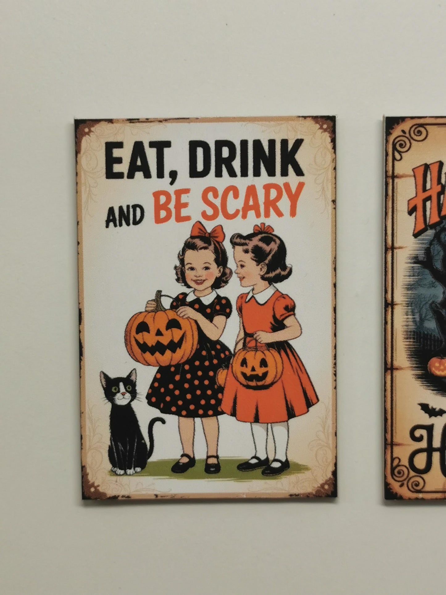 Dolls House Vintage Halloween Wall Art Prints | Set of 3 | 1:12th Scale | Handmade | HW1