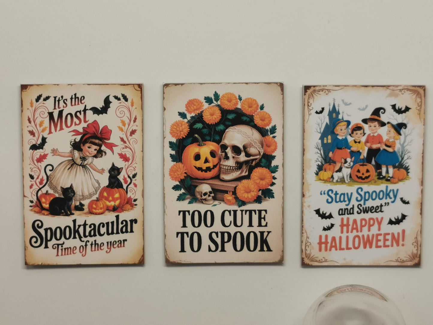Dolls House Vintage Halloween Wall Art Prints | Set of 3 | 1:12th Scale | Handmade | HW5