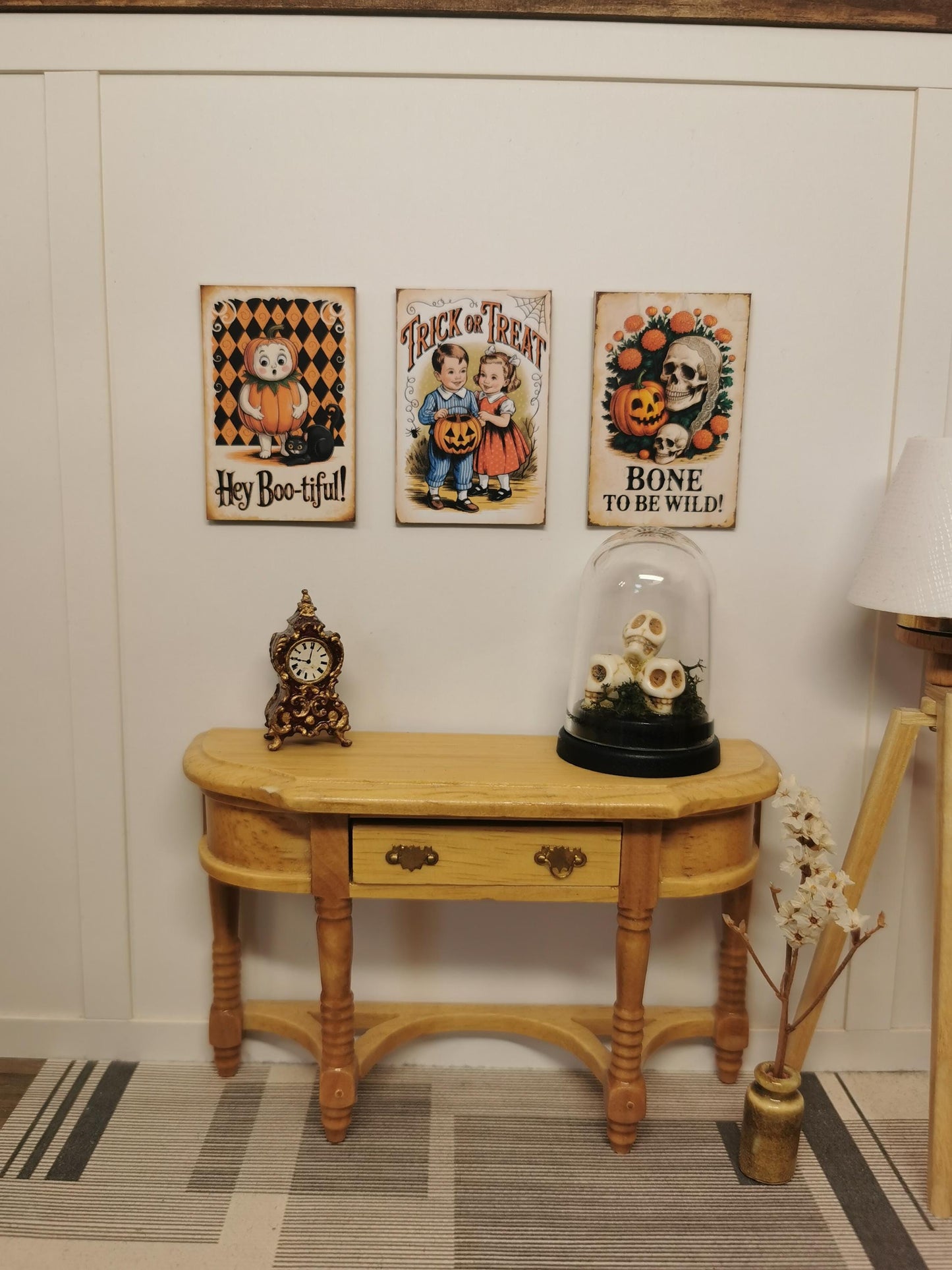 Dolls House Vintage Halloween Wall Art Prints | Set of 3 | 1:12th Scale | Handmade | HW4