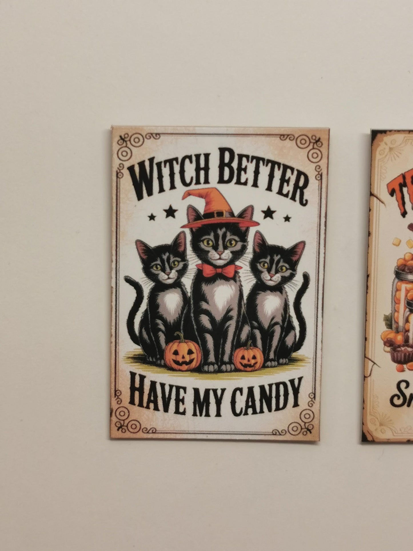 Dolls House Vintage Halloween Wall Art Prints | Set of 3 | 1:12th Scale | Handmade | HW6