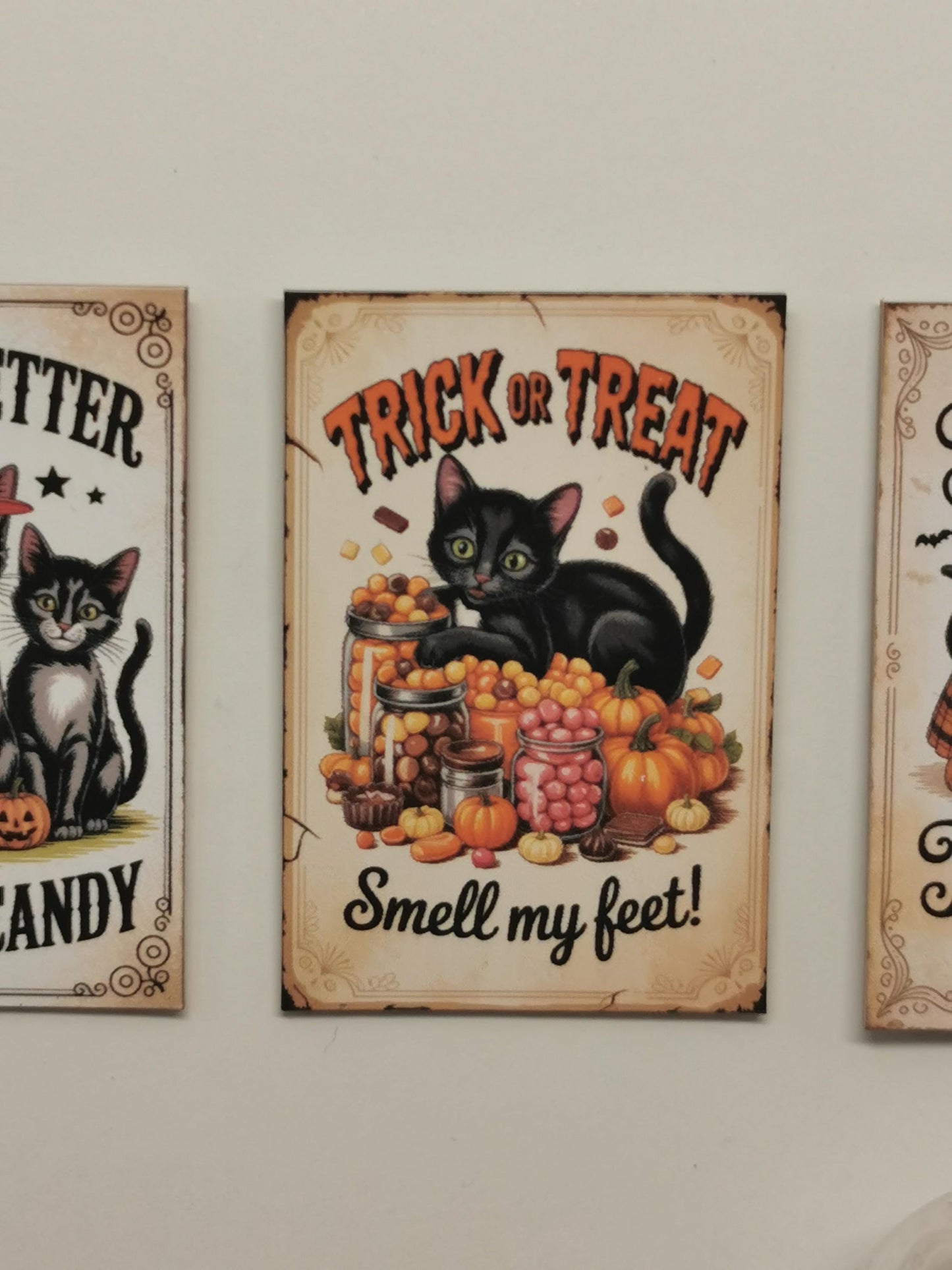 Dolls House Vintage Halloween Wall Art Prints | Set of 3 | 1:12th Scale | Handmade | HW6