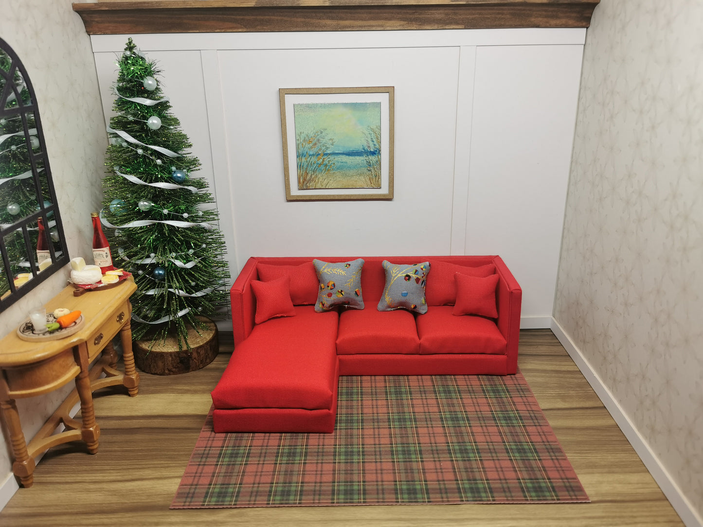 Grey Bauble Christmas Cushions | Set of 2 | 1:12th Scale | Handmade