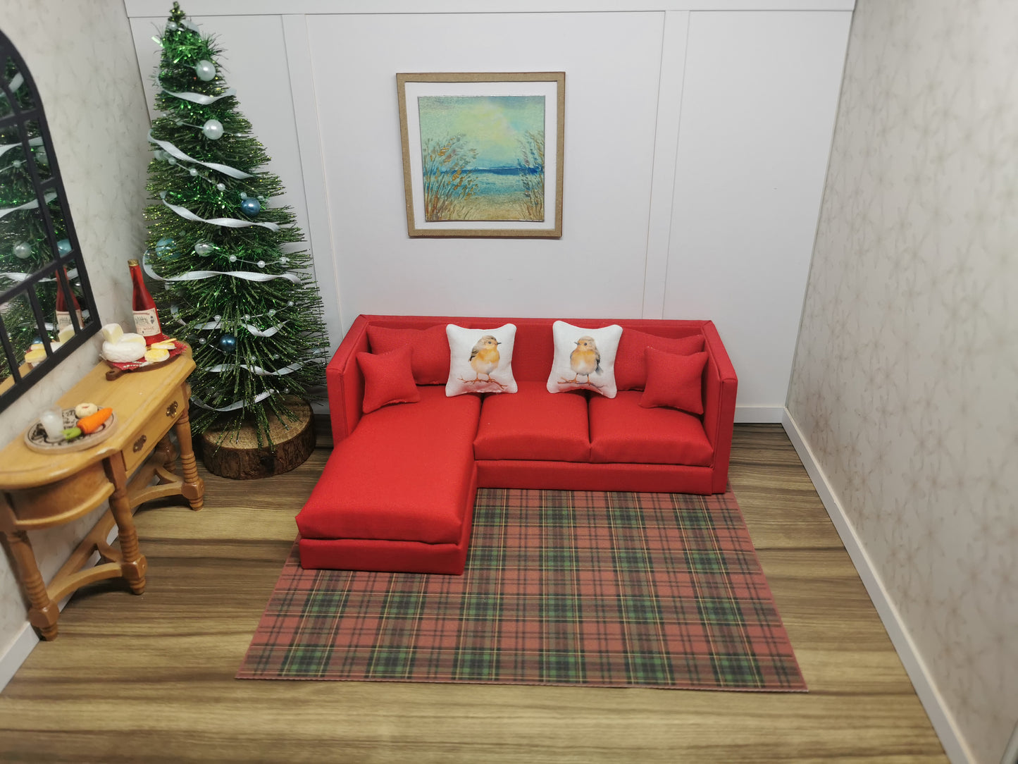 Robin Christmas Cushions | Set of 2 | 1:12th Scale | Handmade