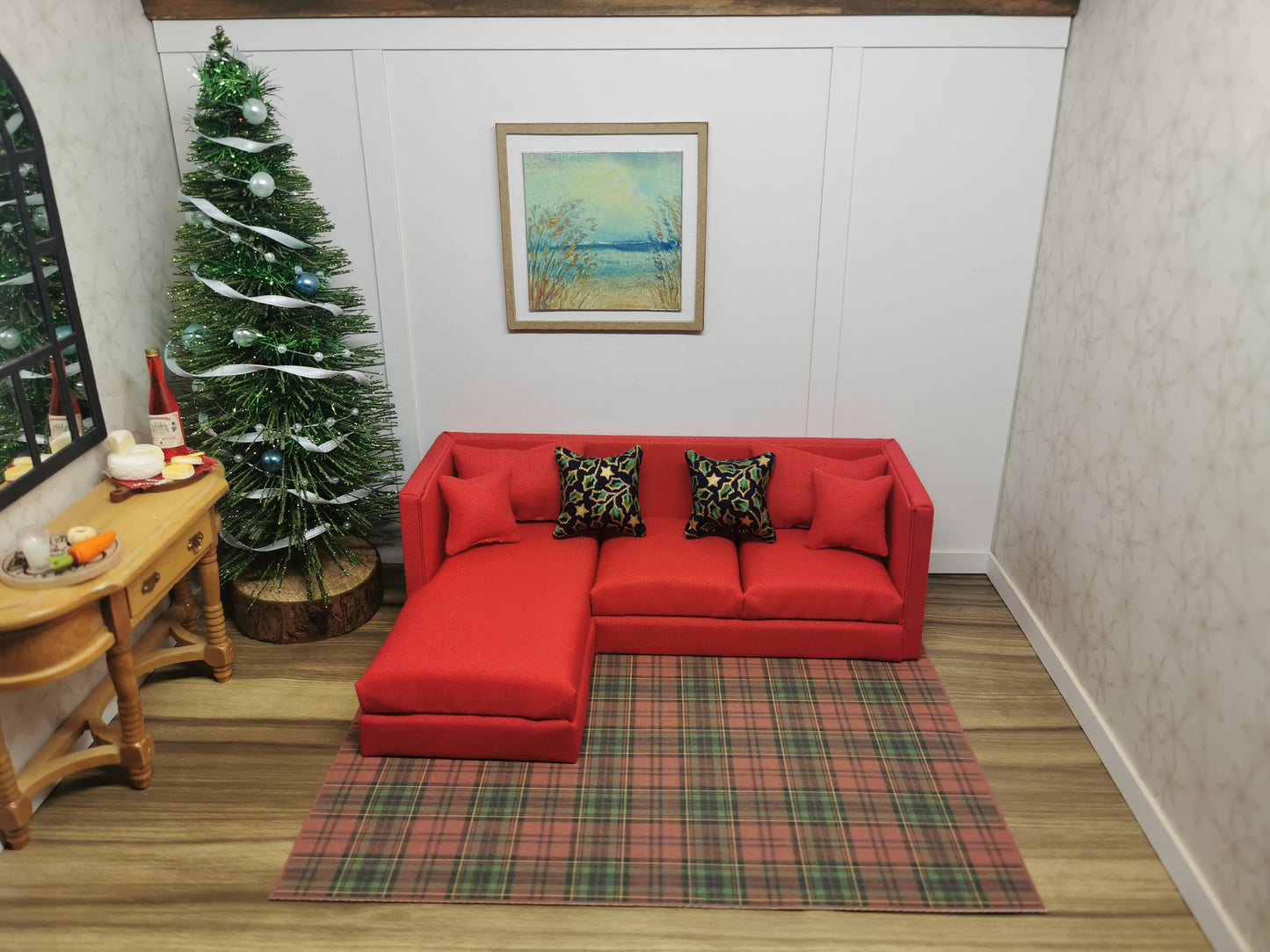 Purple Ivy Christmas Cushions | Set of 2 | 1:12th Scale | Handmade