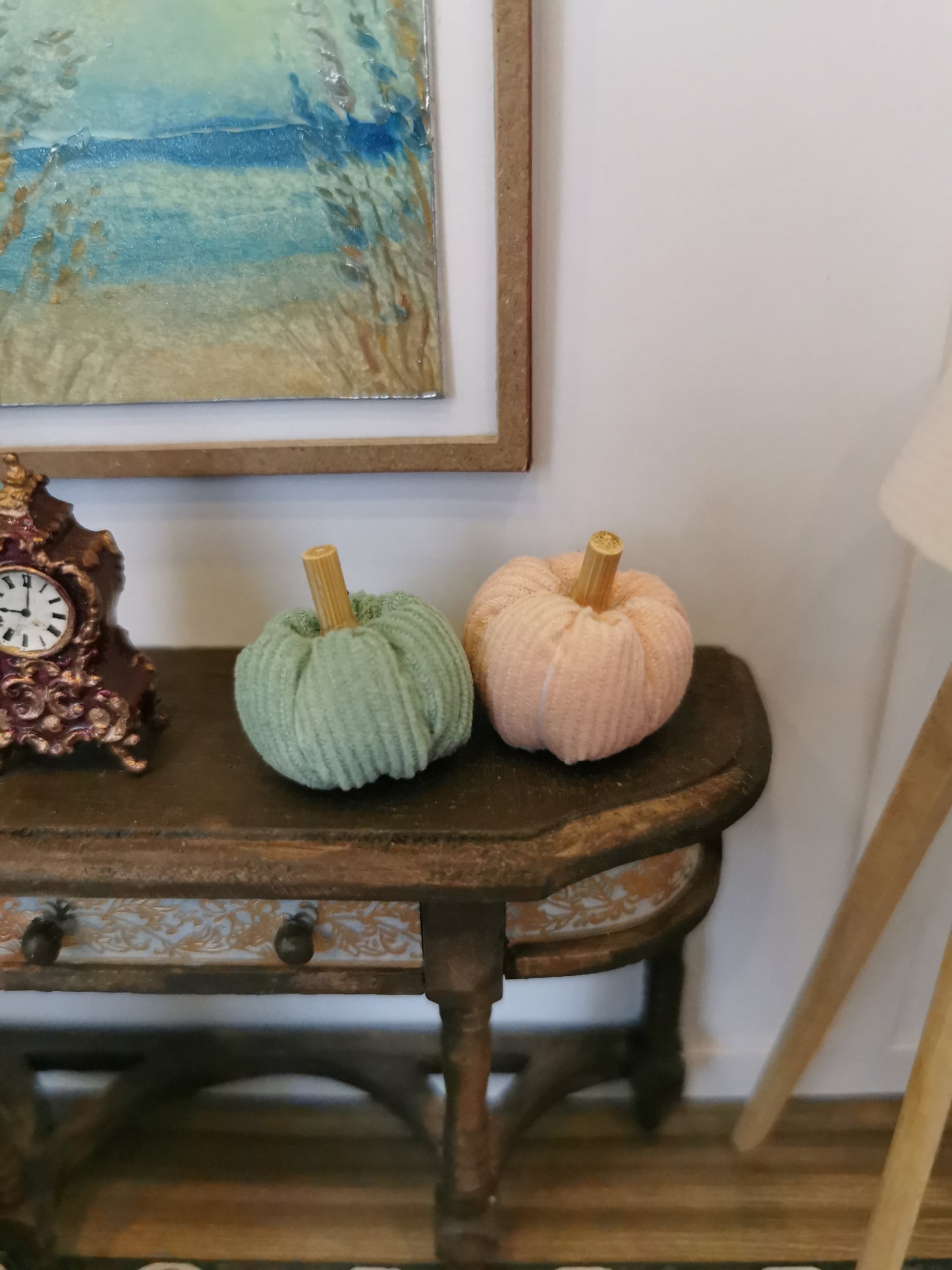 Corduroy Fabric Pumpkins | Set of 5 | 1:12th Scale | Handmade