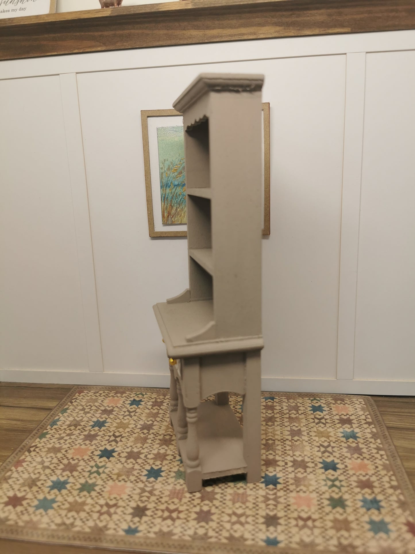 Grey Check Dresser | 1:12th Scale | Hand Finished