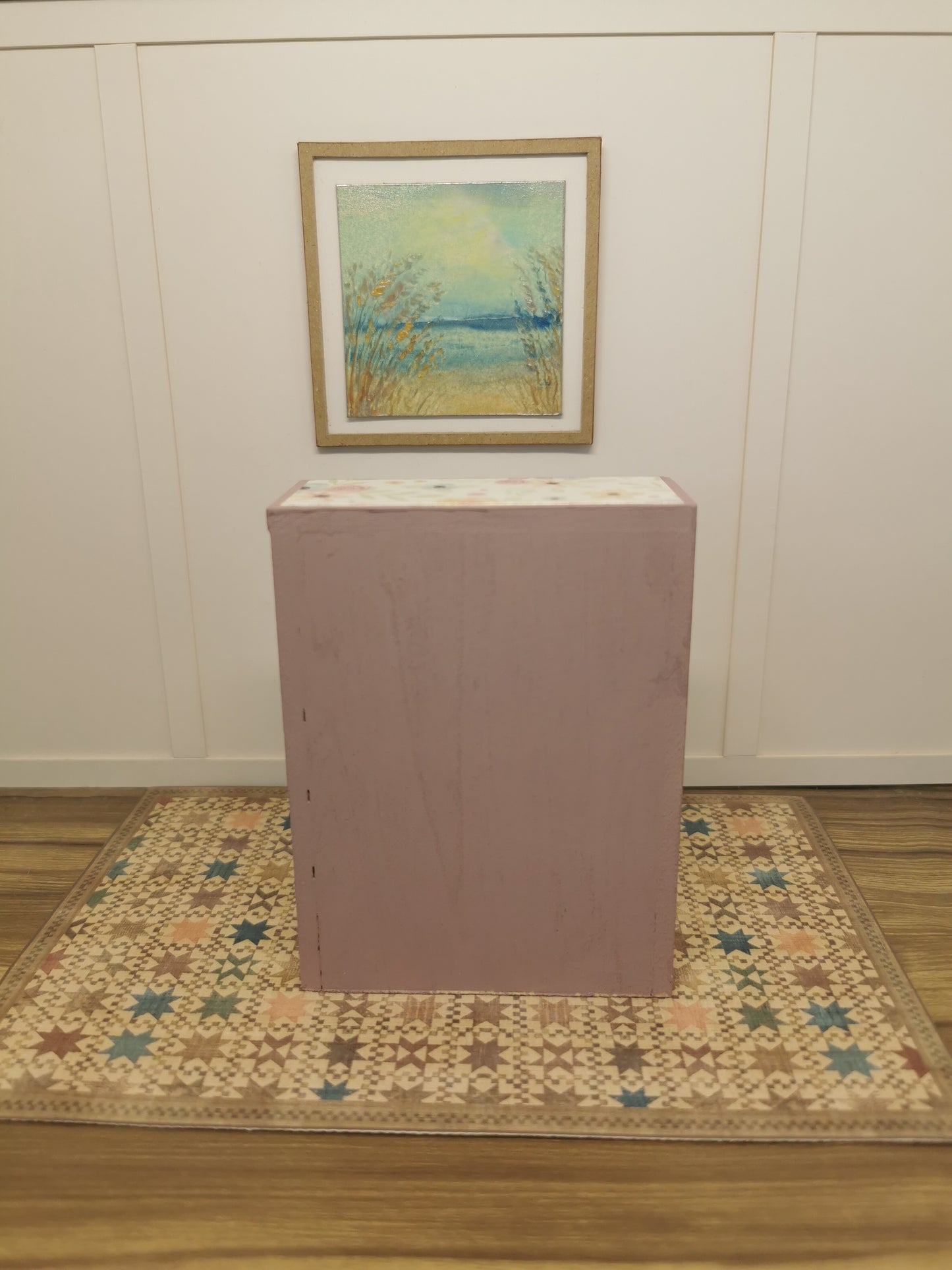 Chest Drawer in Pink Floral Print | 1:12th Scale | Hand Finished