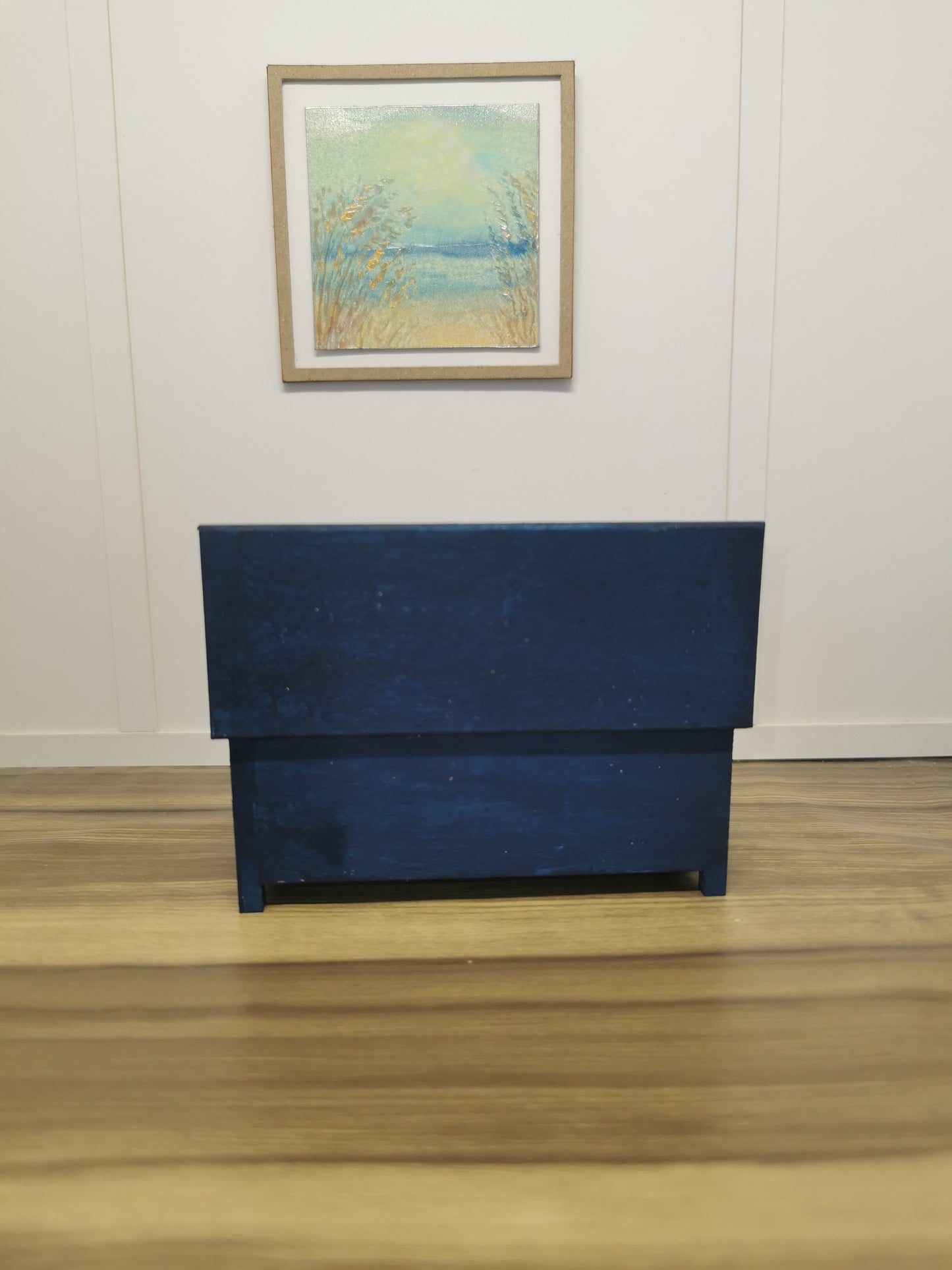 Blue Blanket Box in Retro Print | 1:12th Scale | Hand Finished