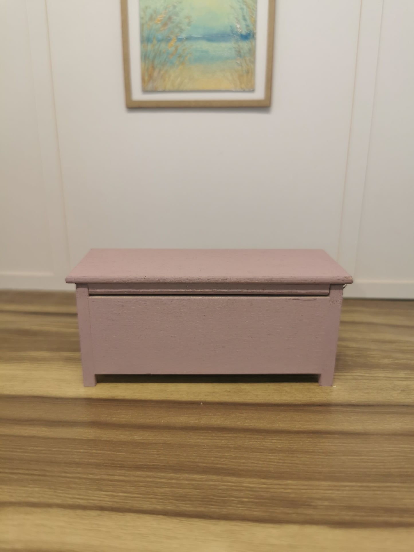 Vintage Blush Blanket Box in Floral Print | 1:12th Scale | Hand Finished