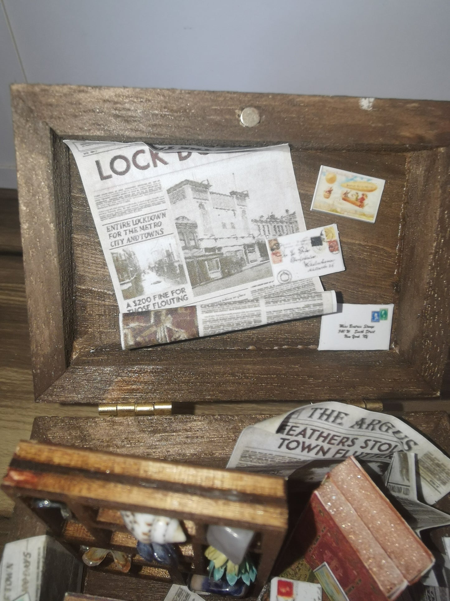 Brown Attic Wooden Chest | 1:12th Scale | Handmade