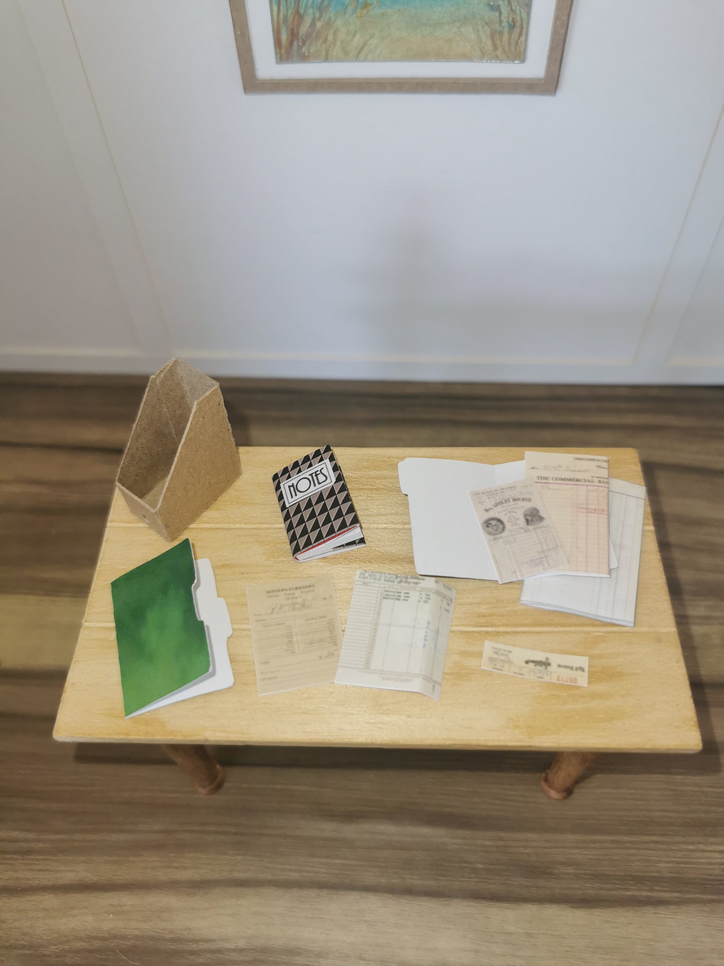 Box File with Documents | 1:12th Scale | Handmade