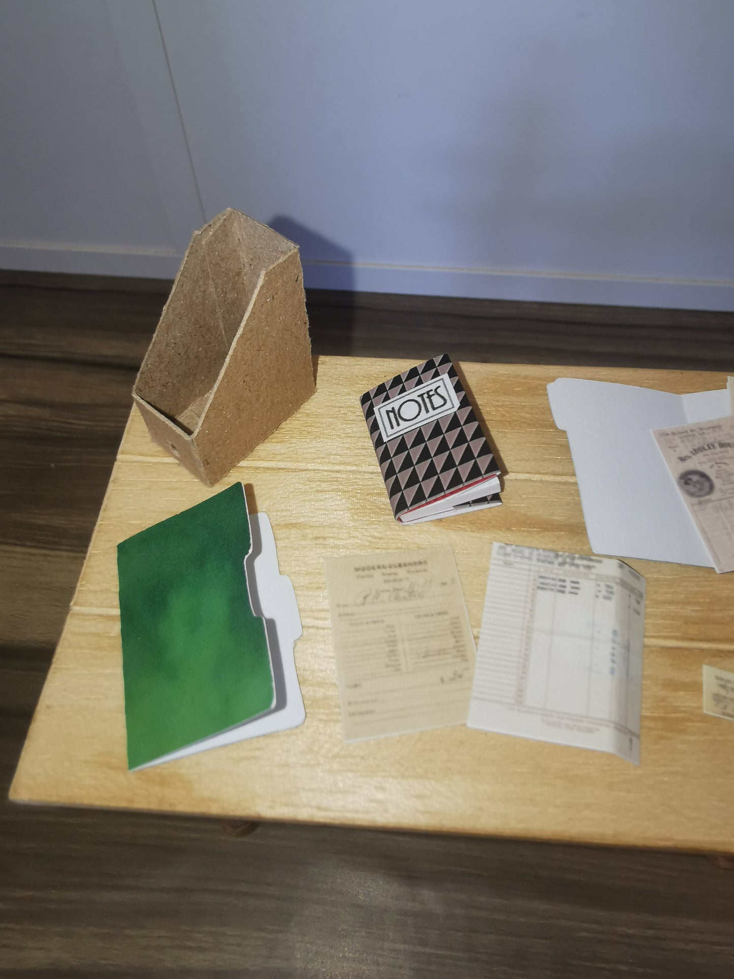 Box File with Documents | 1:12th Scale | Handmade