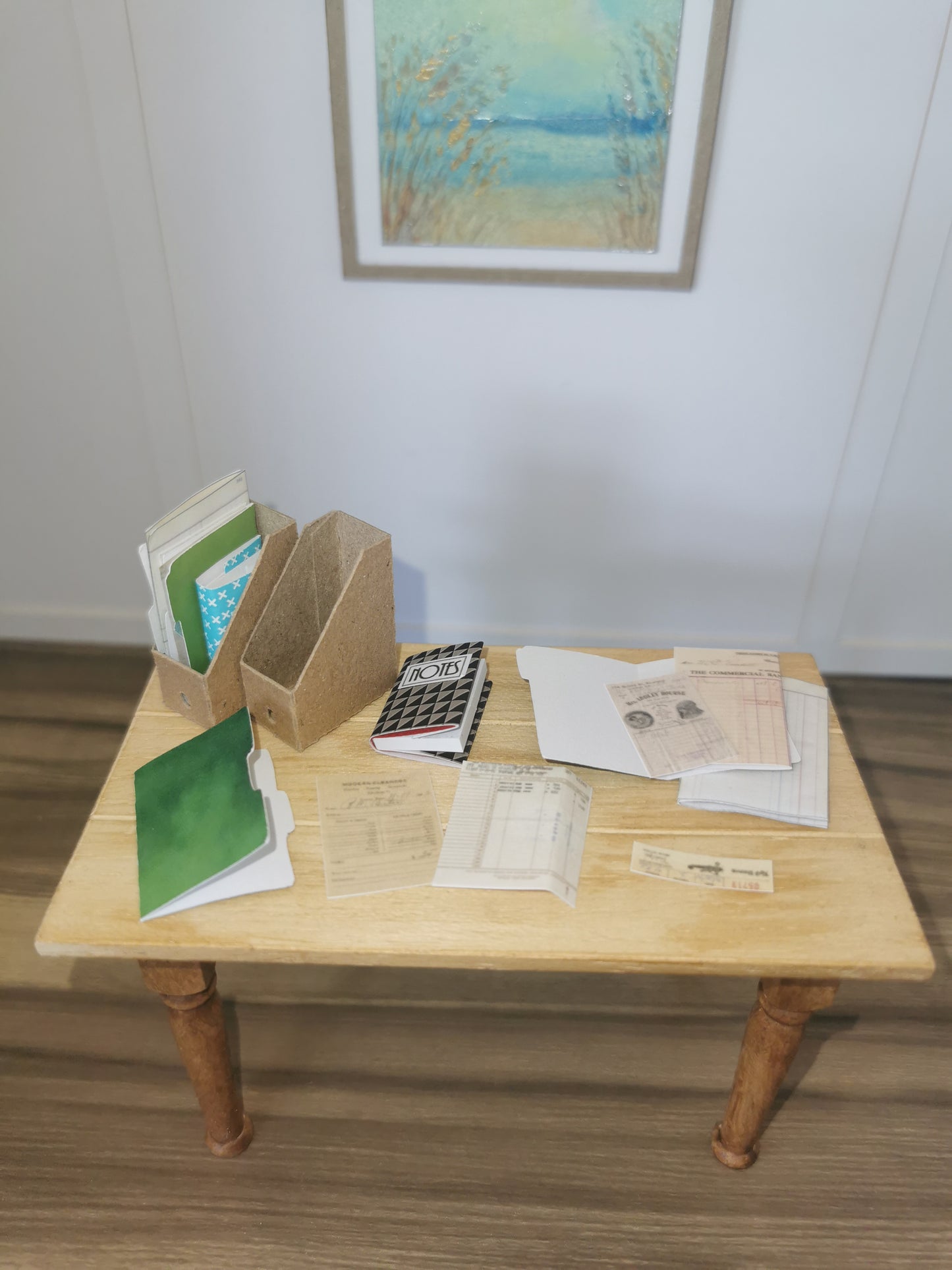 Box File with Documents | 1:12th Scale | Handmade