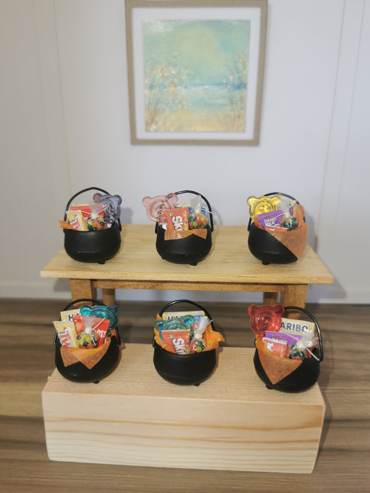 Candy Cauldron For Trick or Treat | 1:12th Scale | Handmade