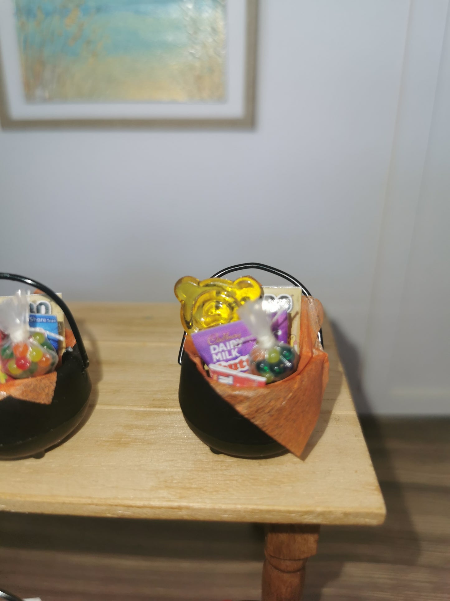 Candy Cauldron For Trick or Treat | 1:12th Scale | Handmade