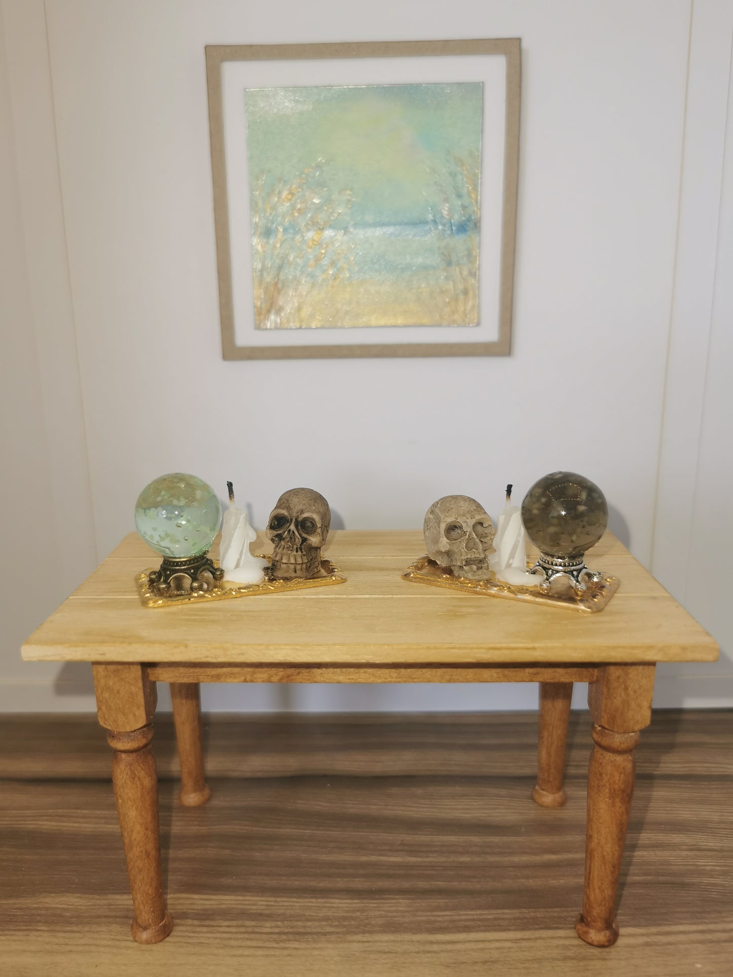 Tray with Skull, Candle & Crystal Ball | 1:12th Scale | Handmade