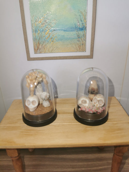 Mushrooms & Skulls In A Dome | 1:12th Scale | Hand Finished
