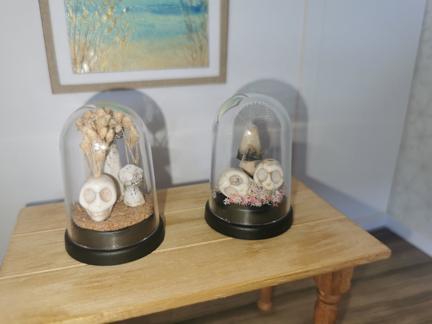 Mushrooms & Skulls In A Dome | 1:12th Scale | Hand Finished