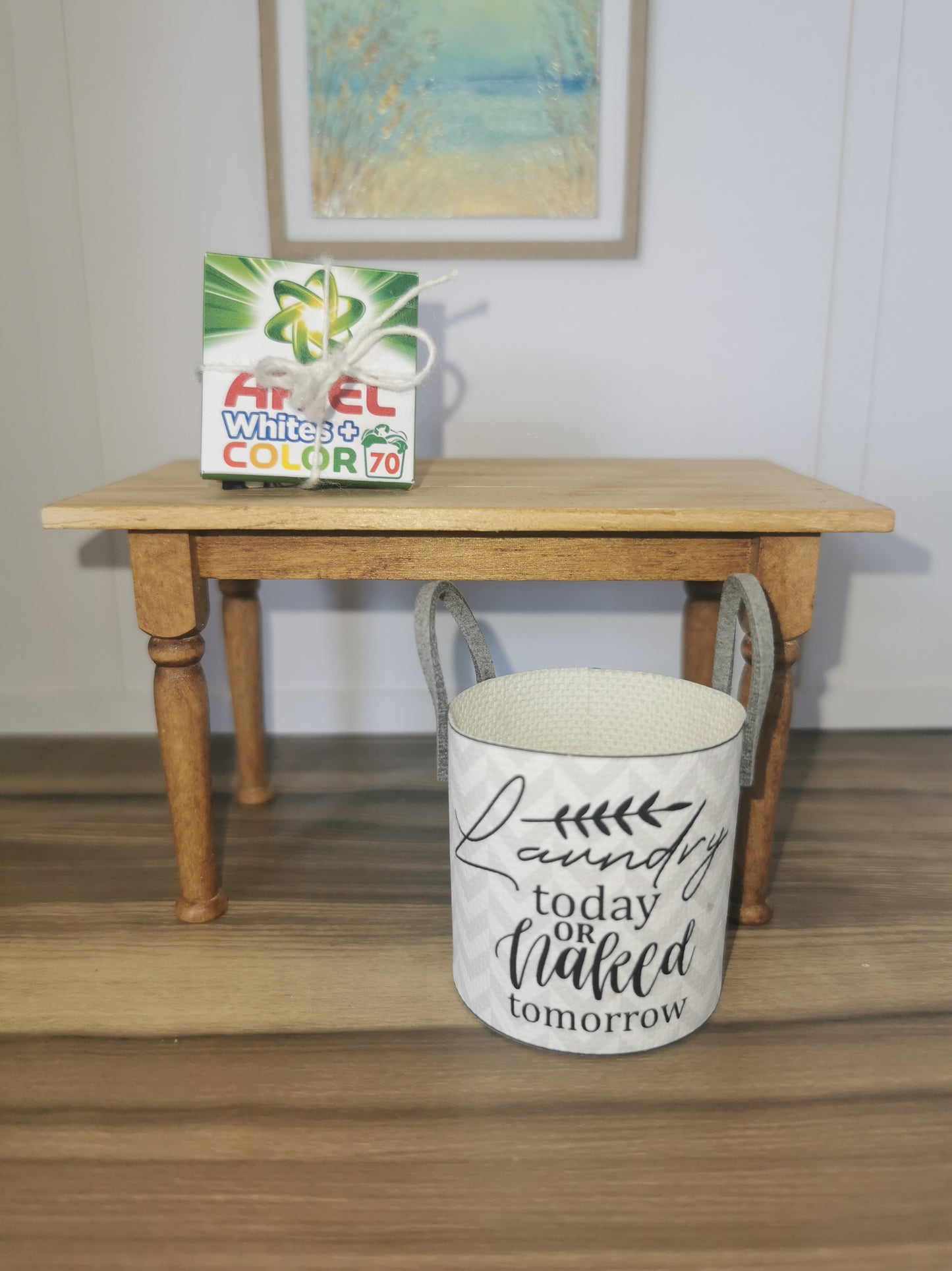 Laundry Today or Naked Tomorrow Laundry Basket | 1:12th Scale | Handmade