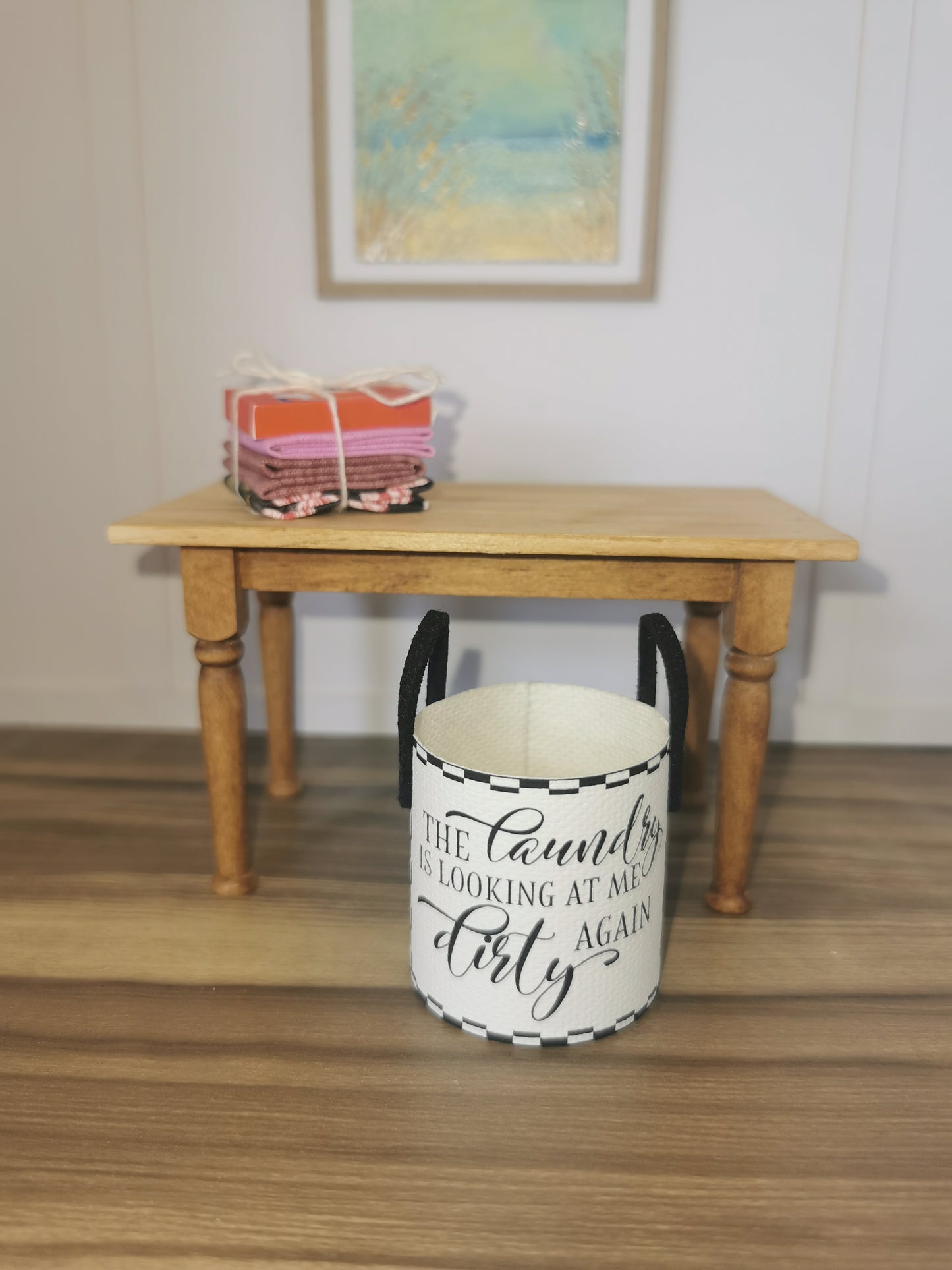 Laundry Is Looking Dirty Laundry Basket | 1:12th Scale | Handmade