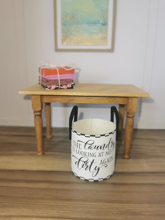 Laundry Is Looking Dirty Laundry Basket | 1:12th Scale | Handmade