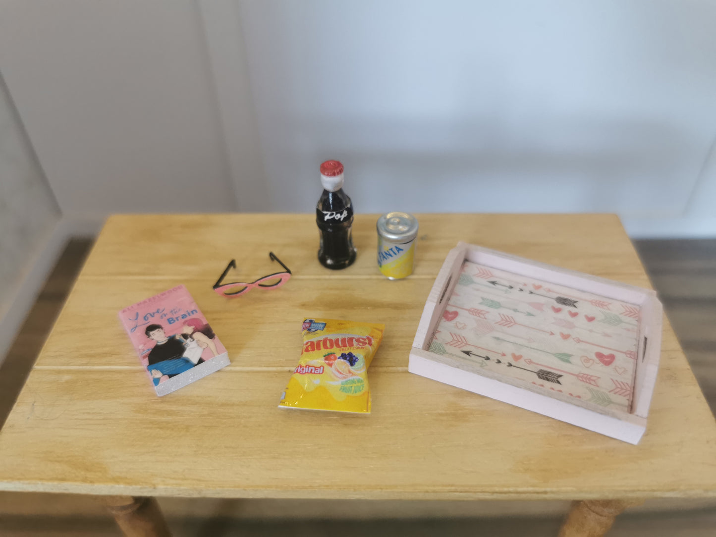 Reading Tray in Pink | 1:12th Scale | Handmade
