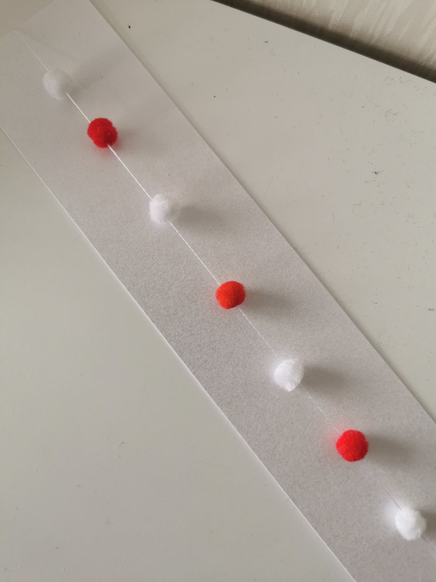 White/Choice Colour Pom Pom Garland | 1:12th Scale | Handmade - ZJ Miniatures 