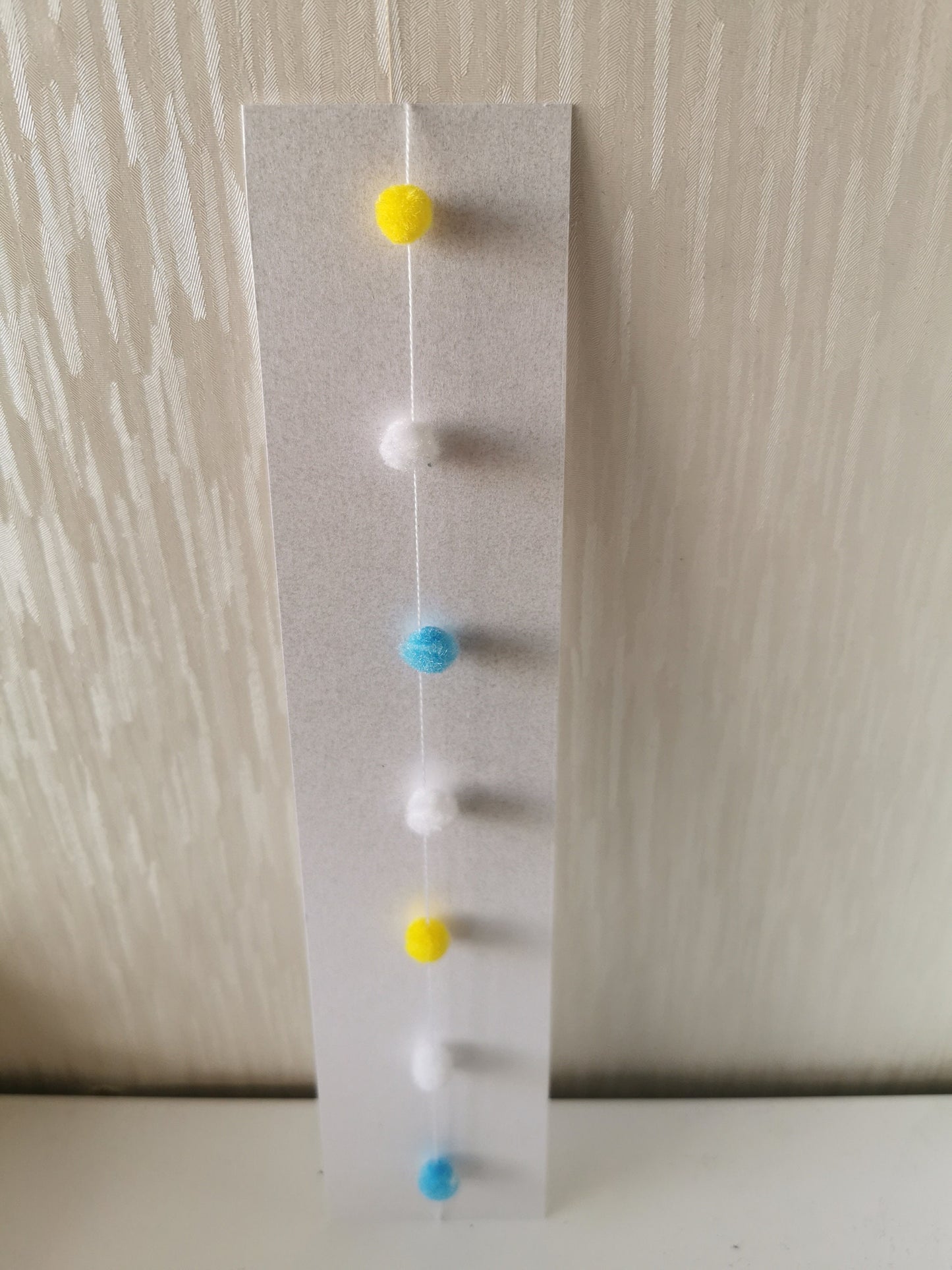 Yellow/White/Blue Pom Pom Garland | 1:12th Scale | Handmade - ZJ Miniatures 