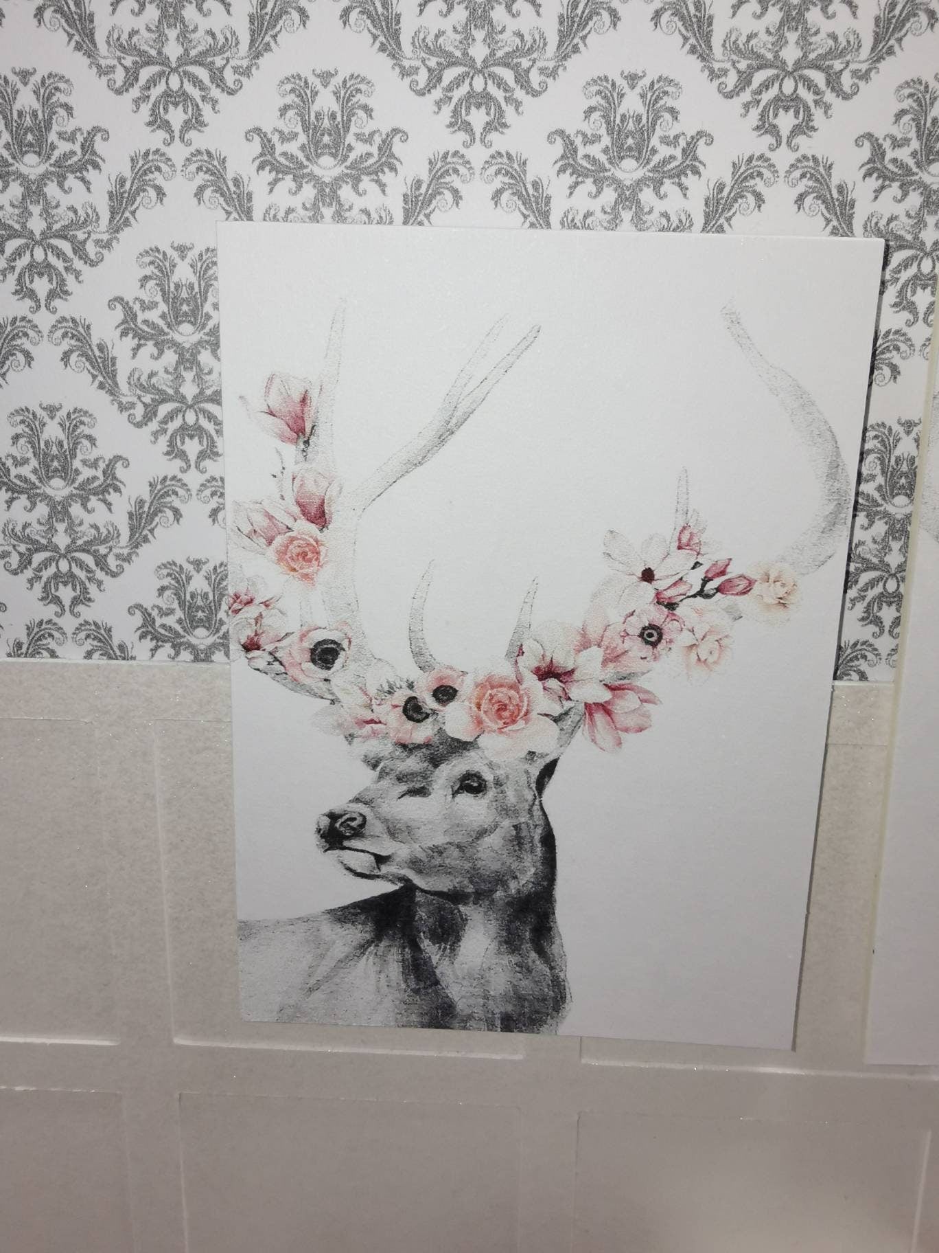 Stag Wall Art Prints | Set of 2 | 1:12th Scale | Handmade - ZJ Miniatures 