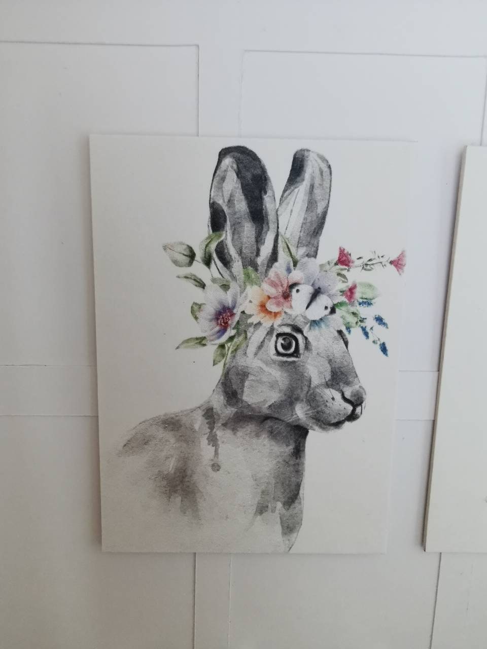 Hare Wall Art Prints | Set of 2 | 1:12th Scale | Handmade - ZJ Miniatures 